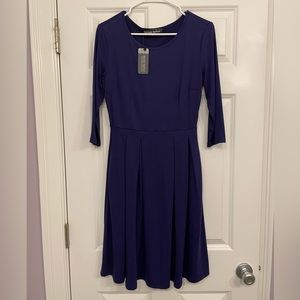 Blue Fit and Flare Dress